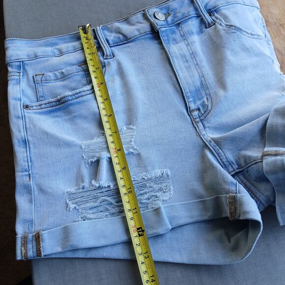 Aeropostale Flex Effects High-Rise Denim Shorts L ? no tag unisex distressed - Picture 11 of 13